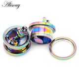 2pcs Stainless Steel Ear Gauges Bird Sheep Dinosaur Earrings Plugs Tunnels