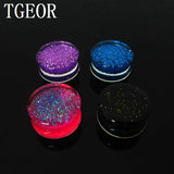 Glitter UV Acrylic Ear Plugs 1 Pair Mixed Gauges