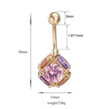 16G Shining CZ Ball Navel Piercing Nombril Belly Button Rings Retro Style
