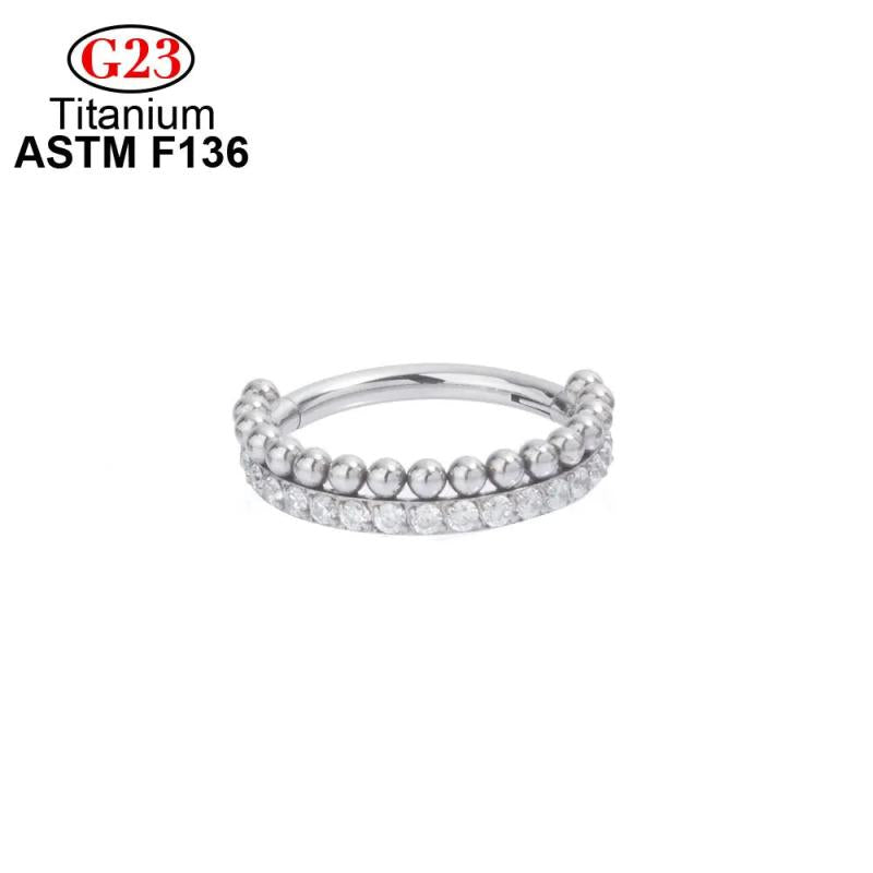 G23 F136 Titanium Septum Tragus Cartilage Hinged Segment Piercing Earrings