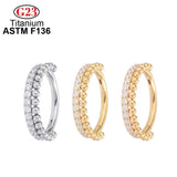 G23 F136 Titanium Septum Tragus Cartilage Hinged Segment Piercing Earrings