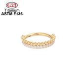 G23 F136 Titanium Septum Tragus Cartilage Hinged Segment Piercing Earrings