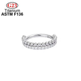 G23 F136 Titanium Septum Tragus Cartilage Hinged Segment Piercing Earrings