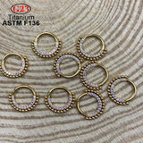G23 F136 Titanium Septum Tragus Cartilage Hinged Segment Piercing Earrings