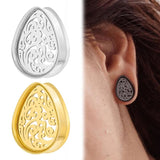 Stainless Steel Water Drop Ear Plugs Teardrop Gauge Body Piercing
