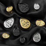 Stainless Steel Water Drop Ear Plugs Teardrop Gauge Body Piercing