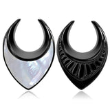 Mother of Pearl Ear Saddle Gauges Stainless Steel Ear Plugs Tunnels