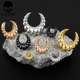 Mother of Pearl Ear Saddle Gauges Stainless Steel Ear Plugs Tunnels