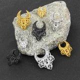 Mother of Pearl Ear Saddle Gauges Stainless Steel Ear Plugs Tunnels