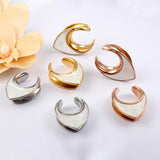 Mother of Pearl Ear Saddle Gauges Stainless Steel Ear Plugs Tunnels