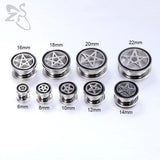 ZS Stainless Steel Stars Ear Plugs Tunnels Screw Fit Ear Tunnels