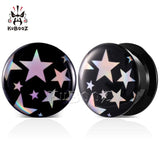 Acrylic Colored Stars Logo Ear Gauges Tunnels Plugs Body Jewelry