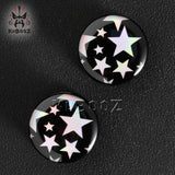 Acrylic Colored Stars Logo Ear Gauges Tunnels Plugs Body Jewelry