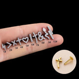 G23 Titanium Snake Cross Flat Back Cartilage Earrings Lip Ring