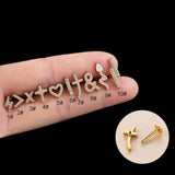G23 Titanium Snake Cross Flat Back Cartilage Earrings Lip Ring