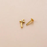 G23 Titanium Snake Cross Flat Back Cartilage Earrings Lip Ring