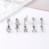 G23 Titanium Snake Cross Flat Back Cartilage Earrings Lip Ring
