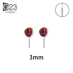 2Pcs Titanium Crystal Nose Piercing Set