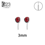 2Pcs Titanium Crystal Nose Piercing Set
