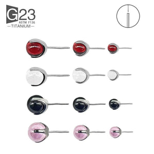 2Pcs Titanium Crystal Nose Piercing Set