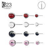 2Pcs Titanium Crystal Nose Piercing Set
