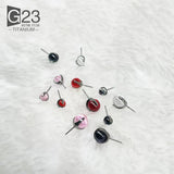 2Pcs Titanium Crystal Nose Piercing Set