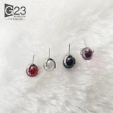 2Pcs Titanium Crystal Nose Piercing Set