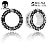 2PCS 316 SS Ear Plugs Tunnels Stretcher Studs Body Piercing Jewelry
