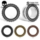 2PCS 316 SS Ear Plugs Tunnels Stretcher Studs Body Piercing Jewelry