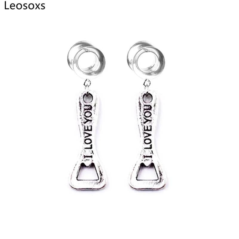 Leosoxs Stainless Steel snake Dangle Earrings Ear Plugs Tunnels