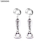 Leosoxs Stainless Steel snake Dangle Earrings Ear Plugs Tunnels