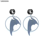 Leosoxs Stainless Steel snake Dangle Earrings Ear Plugs Tunnels