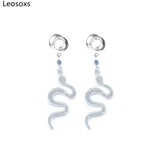 Leosoxs Stainless Steel snake Dangle Earrings Ear Plugs Tunnels