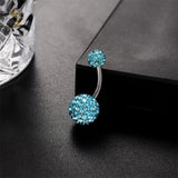 Zircon Clay Ball Belly Button Rings 14G Titanium Barbell Navel Earring
