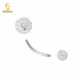 Zircon Clay Ball Belly Button Rings 14G Titanium Barbell Navel Earring