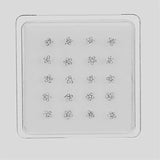 925 Silver Crystal Flower Nose Ring Set - 20pcs/box