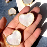 316SS Heart Double Flared Plugs Shell Ear Gauges