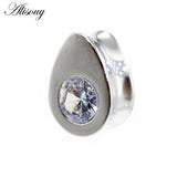 1pc Water Drop Zircon Ear Tunnels Stainless Steel Plugs Gauges Earrings