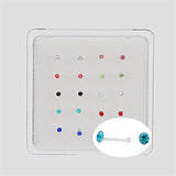 20pcs/box 925 Silver Colorful Crystal Nose Ring Set