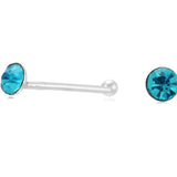 20pcs/box 925 Silver Colorful Crystal Nose Ring Set