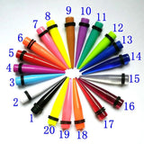 17colors 36pcs Ear Taper & Plug Stretching Kit Flesh Tunnel Ear Gauges