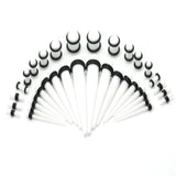 17colors 36pcs Ear Taper & Plug Stretching Kit Flesh Tunnel Ear Gauges