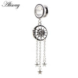 1PC Retro Stainless Steel Sun Moon Star Ear Plugs Tunnels Expander