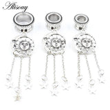 1PC Retro Stainless Steel Sun Moon Star Ear Plugs Tunnels Expander