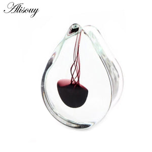 Water Drop Glass Jellyfish Ear Gauges Tunnels Plugs Stretcher Earrings