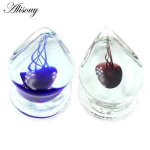 Water Drop Glass Jellyfish Ear Gauges Tunnels Plugs Stretcher Earrings