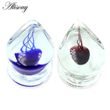 Water Drop Glass Jellyfish Ear Gauges Tunnels Plugs Stretcher Earrings