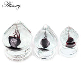 Water Drop Glass Jellyfish Ear Gauges Tunnels Plugs Stretcher Earrings