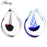 Water Drop Glass Jellyfish Ear Gauges Tunnels Plugs Stretcher Earrings