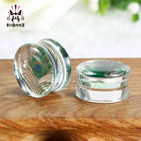Acrylic Peacock Feather Ear Plugs Tunnels Earrings Gauges Body Jewelry 2PCS